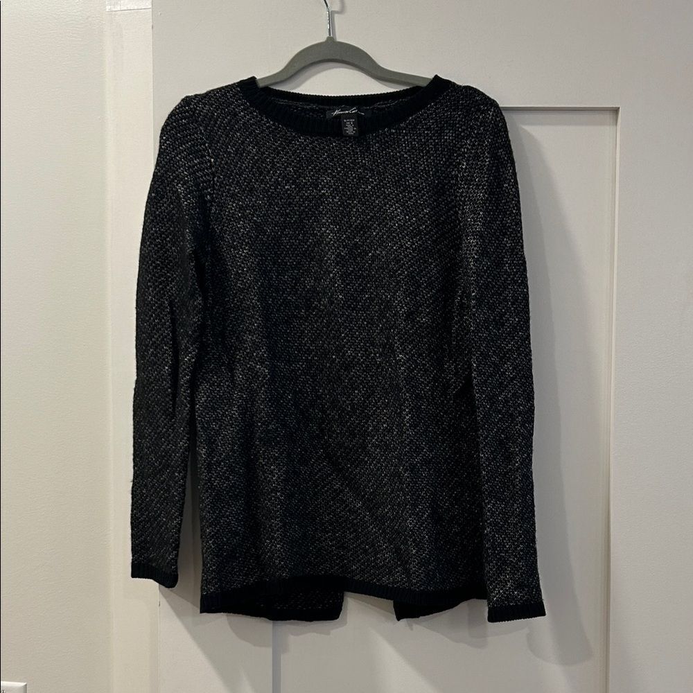 Kenneth Cole Black and Gray Knit Sweater, Size Small